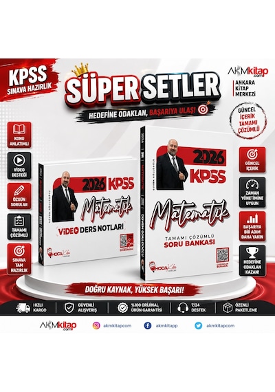 Hoca Kafası 2026 Kpss Matematik Video Ders Notu Ve Soru Bankası Seti 2 Kitap