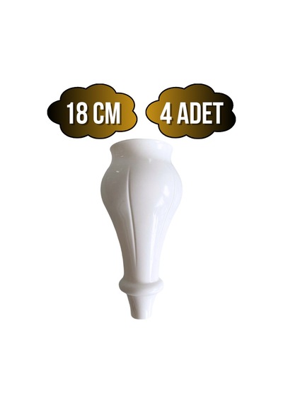 Tombul Beyaz 18cm Plastik Ayak Mobilya Masa Ve Dolap Ayağı Beyaz 18cm 4 Adet Beyaz