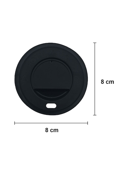 8 Oz Siyah Kapaklı Tutamaçlı Kahve Karton Bardak 250 ml - 100'lü