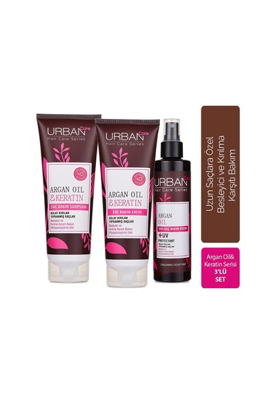Urban Care Argan Şampuan ve Argan Sıvı Saç Kremi 2 x 250 ML + Argan Sıvı Krem 200 ML