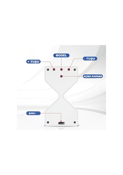 Hymark Modern Dijital Kum Saati Zamanlayıcı 1-30 Dk Şarjlı Pil Dekoratif Led Elektronik Saat Diğer