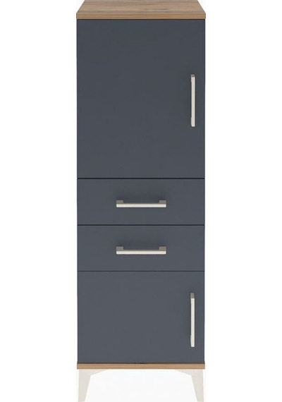 Arges Dolap 2 Raflı 2 Çekmeceli 2 Kapaklı 44x30x134 Çam-antrasit Atlas Çam