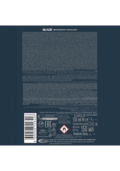 Blade Hero Selection Serisi Black Alpha Erkek Deodorant 3x150 Ml