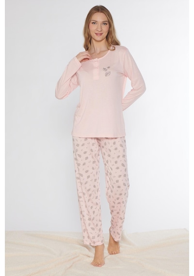 Uzun Kol Pijama Takımı Viskon Alperi 790-77 SOMON