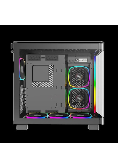 Montech King 95 Pro Siyah Orta Kule Çift Bölmeli Kasa 6 Argb Fand İle 10 Port Argb Hub
