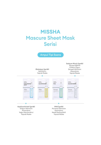 Missha Hyalüronik Asit İçerikli Nemlendirici Yaprak Maske 1 Adet Mascure Hydra Solution Sheet Mask