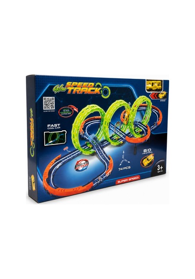 Sh40591 Şarjlı Fosforlu Racing Set 71 Parçalı Mavi