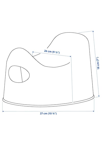Çocuk Lazımlığı Yükseklik 18 Cm Pratik Kaymaz Lazımlık Turkuaz