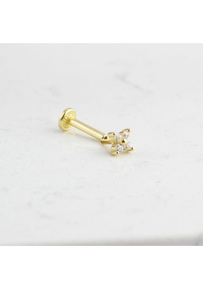 Glorria Altın Kelebek Tragus Piercing Çok Renkli