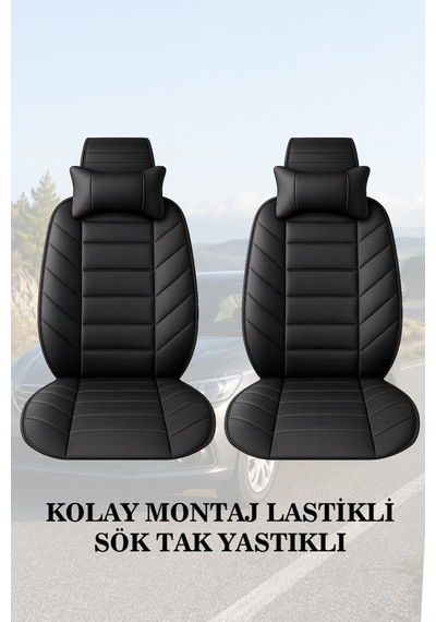 Citron C3 2009 Uyumlu Siyah Renk Lüks Premium 2 Adet Minder Ve Yastık