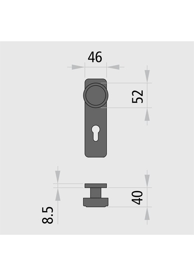 Ninz M5 Kapı Aksesuarı - Iç/Dış Anahtarlı Kolsuz Plaka