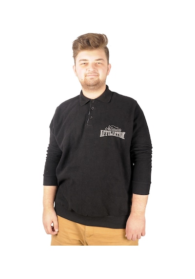 Mode Xl Erkek Sweat Polo Recycle Selanik Affiliation B20418 Siyah 001