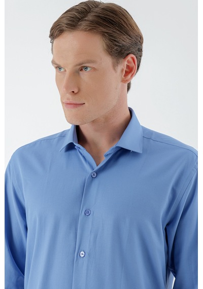 Morven Erkek Mavi Şamre Trend Slim Fit Gömlek 23mc004142300 Mavi