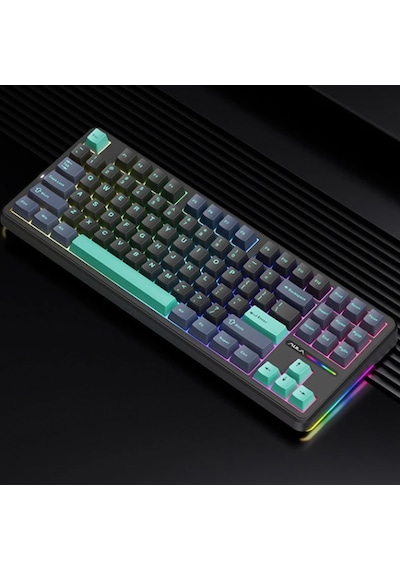 Aula F87 Mekanik Rgb Tkl Graywood V4 Switch Kablosuz Makrolu Klavye