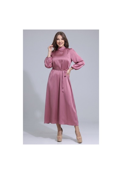 Dorne Moda Kemerli Dik Yaka Uzun Kollu Midi Boy Saten Elbise - Düğün - Mezuniyet - Ofis Şıklığı Pembe Pembe Dorne Moda Kemerli Dik Yaka Uzun Kollu Midi Boy Saten Elbise - Düğün - Mezuniyet - Ofis Şıklığı Pembe Pembe