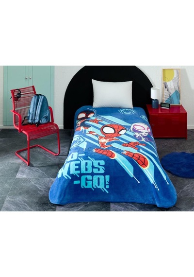 Spiderman Lisanslı Tek Kişilik Battaniye Çok Renkli