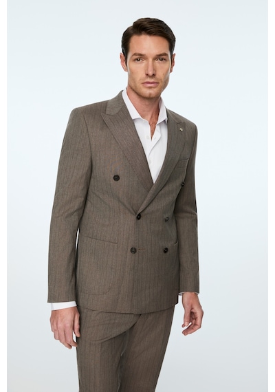 Morven Erkek Kahve Poliviskon Trend Çizgili Slim Fit Kruvaze Takım Elbise 26ms001019400 Kahve Morven Erkek Kahve Poliviskon Trend Çizgili Slim Fit Kruvaze Takım Elbise 26ms001019400 Kahve