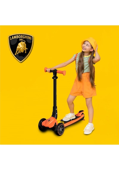 Lisanslı L3 Kolay Katlanabilir Işıklı Orta Gövde Ve Işıklı Tekerlekli Çocuk Scooter Turuncu Turuncu