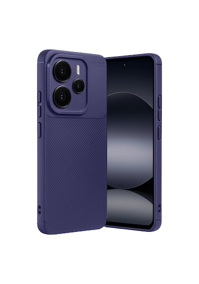 Coverzone Xiaomi Note 14 İle Uyumlu Silikon Kılıf Kamera Korumalı Karbon Tpu Brimstone Ultra Slim Fit Delux Lacivert