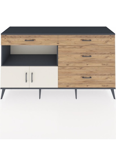 Hyperion Konsol Tek Raflı 4 Çekmeceli 2 Kapaklı 176x44x99 Antrasi Antrasit-aytaşı/çam Hyperion Konsol Tek Raflı 4 Çekmeceli 2 Kapaklı 176x44x99 Antrasi Antrasit-aytaşı/çam