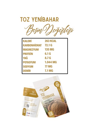 Toz Yenibahar 100 Gr İnce Öğütülmüş Yenibahar Baharatı, Dolma, Sarma, Köfte Ve Yemekler İçin