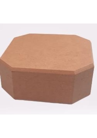 Hobi Dekoratif Model Öğrenci Kutusu Altıgen Ahşap HAM MDF El Yapımı