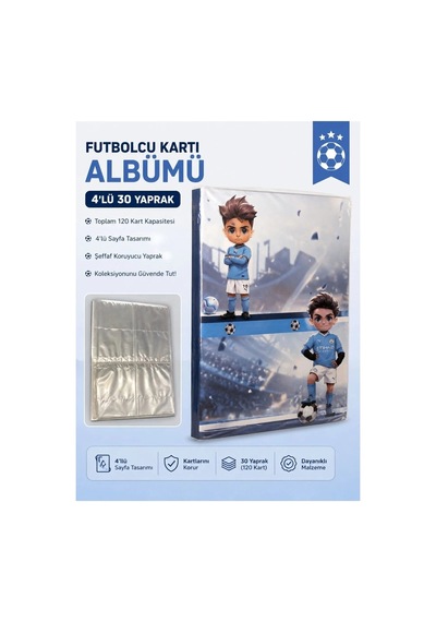 Cantex Tech Futbolcu Oyun Karti 75 Adet 25 Gold- 25 Sılver- 25 Black Series Pocket Esnek Kırılmaz Parlak Kart + Albüm