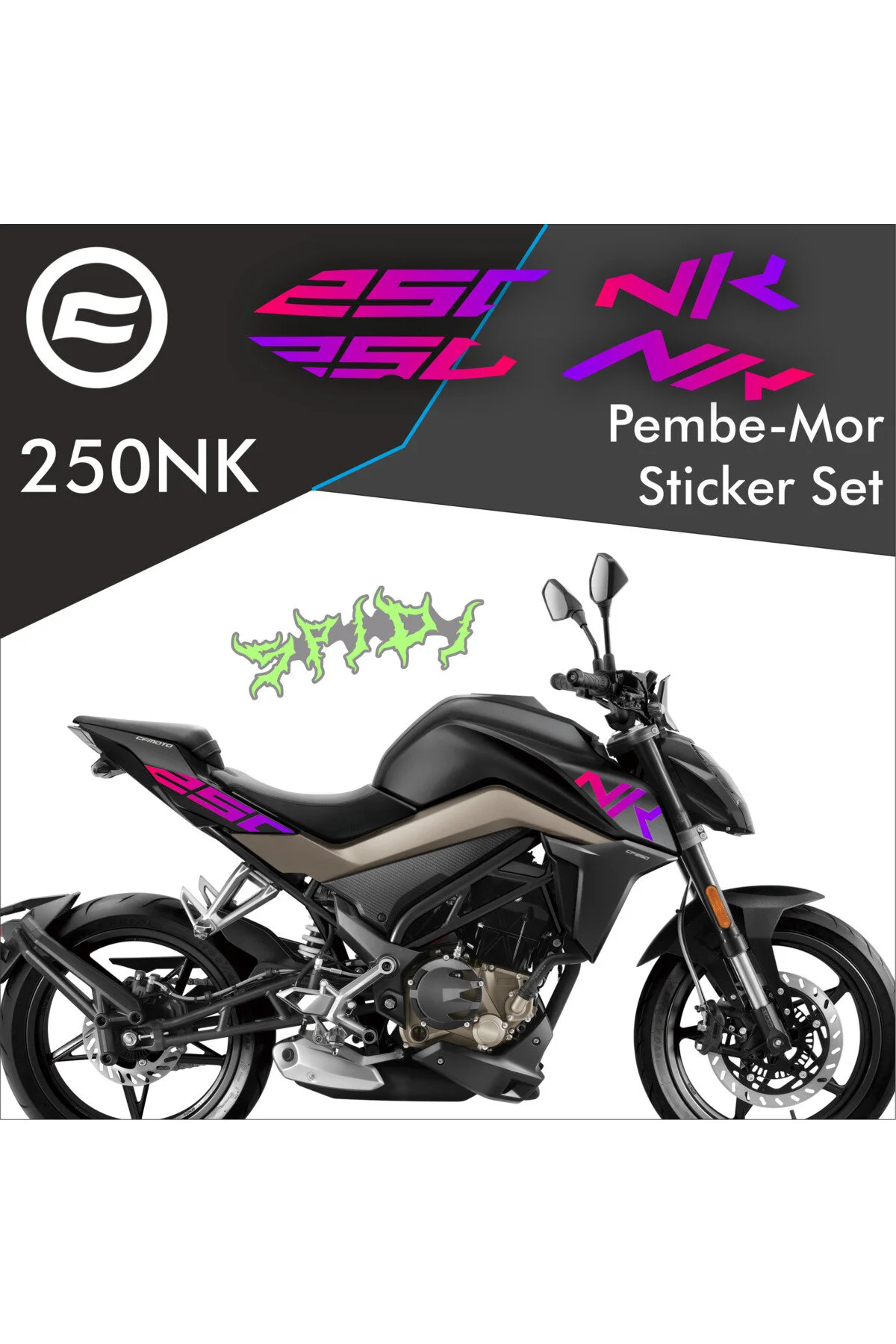 Nk 250 Pembe Mor Sticker Set 2018-2022