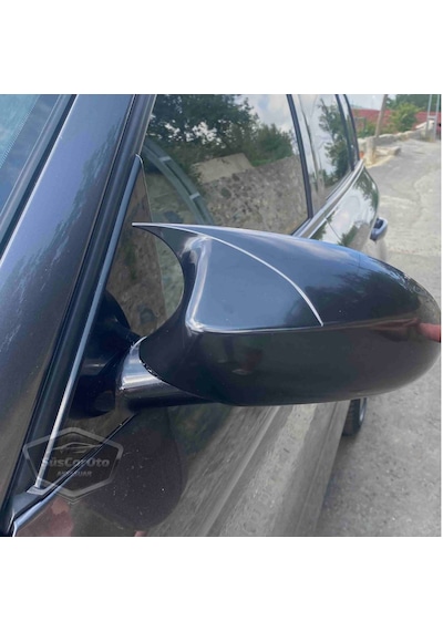 BMW E87 1 Serisi Makyajsız Kasa 2004-2009 Uyumlu Batman Yarasa Ayna Kapağı Piano Black ABS Plastik (00) (ŞüsCarOto Aksesuar)