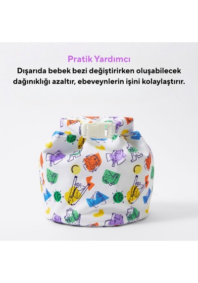 Bambino Mio Su Geçirmez Bebek Bezi Taşıma Çantası Wet Bag Bold Çok Renkli