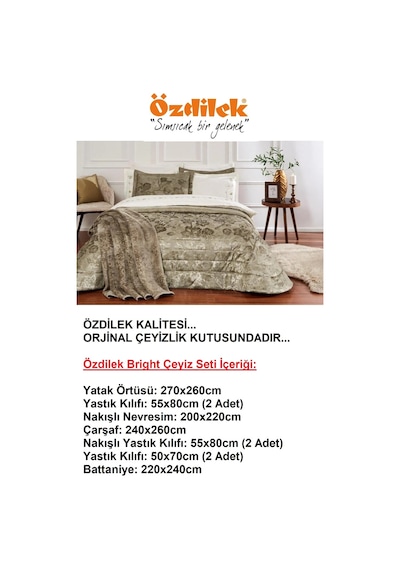 Özdilek Premium 10 Parça Çift Kişilik Çeyiz Seti-bright Bej