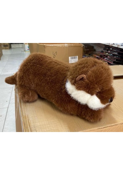 Peluş Kahverengi Uyku Arkadaşı Yatan Susamuru Büyük Boy Su Samuru Peluş 50 Cm Pelüş