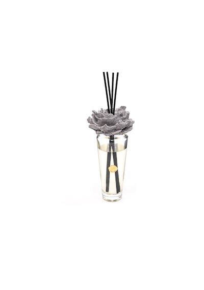 400 Ml Konik Cam Şişe Seramik Taş Dekorlu Bambu Çubuklu Black Orchid Oda Kokusu Orkide