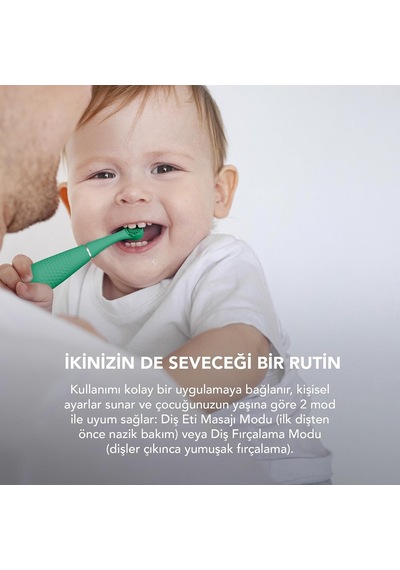 Issa 4 Baby Silikon Sonic Diş Fırçası Seti, Çift Taraflı Kıllar, Eğlenceli Gülümseme Özelliği, Hassas Ma