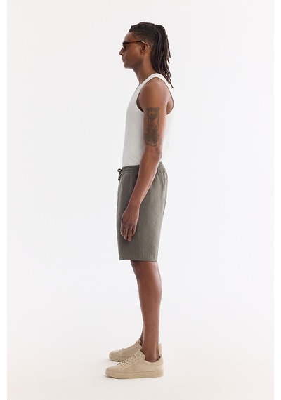 Avva Erkek Haki Beli Lastikli Nefes Alan Modal Karışımlı Soft Touch Relaxed Fit Şort A61y3703