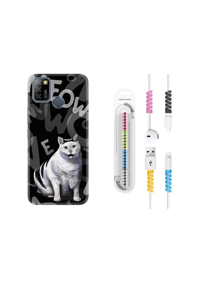 Infinix Smart 5 Kılıf Kablo Koruyuculu Meowww 1846