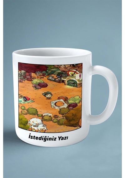 Cozy Grove Mobil Oyun Baskılı Kupa Bardak Çift Taraflı Baskı Kişiye Özel Model 1 Çok Renkli