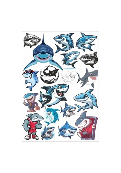 Köpek Balıkları Sticker Set 1