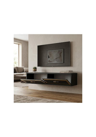Tda1206dbg Tuna120 Duvara Montaj Tv Stand Safirmeşe-beyaz-gold 120cm
