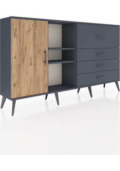 Arges Konsol 4 Raflı 4 Çekmeceli Tek Kapaklı 176x30x99 Antrasit-çam/antrasit Atlas Çam/antrasıt - Antrasıt Arges Konsol 4 Raflı 4 Çekmeceli Tek Kapaklı 176x30x99 Antrasit-çam/antrasit Atlas Çam/antrasıt - Antrasıt