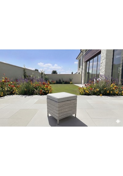 Liv Concept Çok Amaçlı Rattan Bahçe Pufu Açık Gri 40x40 Cm