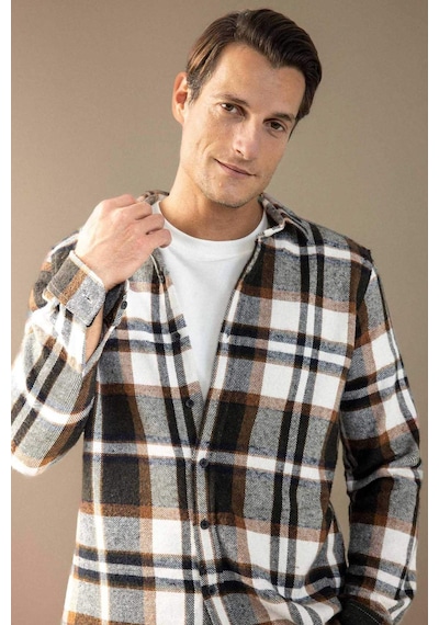 DeFacto Regular Fit Kareli Oduncu Flanel Uzun Kollu Gömlek S9275AZ24AUKH406 DeFacto Regular Fit Kareli Oduncu Flanel Uzun Kollu Gömlek S9275AZ24AUKH406