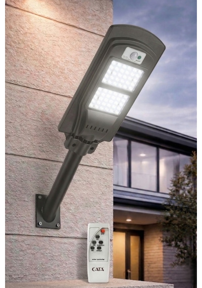 Cata Ct 4691 Solar Güneş Enerjili 120w Sensörlü Sokak Armatür 6400k Beyaz Işık
