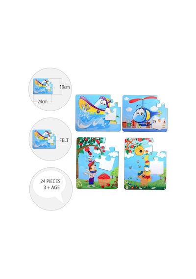 4 Set 48 Parça Tox Tekne . Helikopter Ve Elmacı Ayı 3+ Keçe Yap