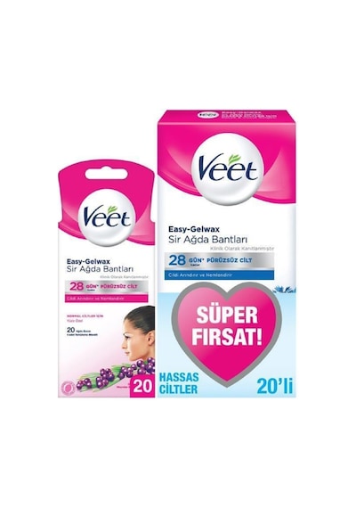 Veet Yüz Ağda Bandı 20'li +vücut Bölgesi Hassas Ciltler Ağda Bandı 20 Li