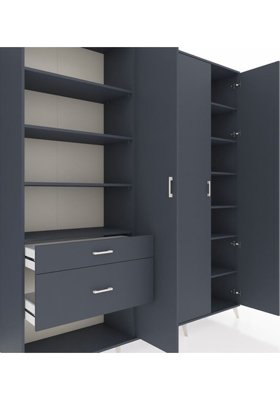 Hyperion Dolap 16 Raflı 2 Çekmeceli 3 Kapaklı 220x44x243 Antrasit-antrasit/antrasit Çok Renkli Hyperion Dolap 16 Raflı 2 Çekmeceli 3 Kapaklı 220x44x243 Antrasit-antrasit/antrasit Çok Renkli