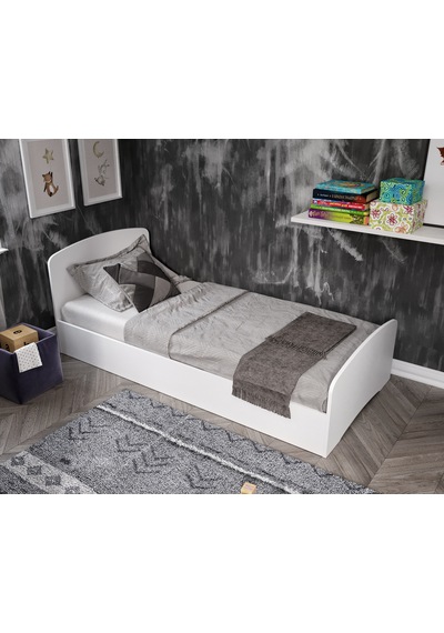 Soft Tek Kişilik Mdf Karyola Beyaz - 90 Cm X 190 Cm