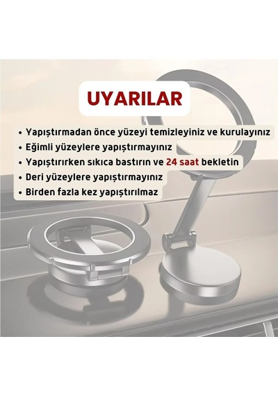 Miaxtreme T-83 Manyetik Araç Telefon Tutucu - 360 Derece Döner, Magsafe Uyumluluğu Var