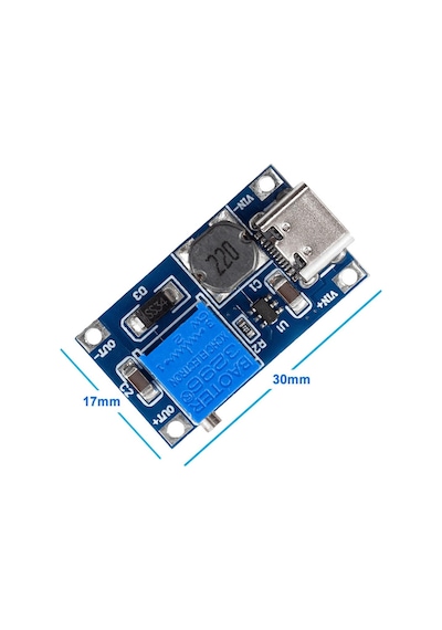 Mt3608 Type C Usb 28v 2a Dc Boost Modül Ayarlanabilir Voltaj Yükseltici Güç Kaynağı Step Up Dc Çevir