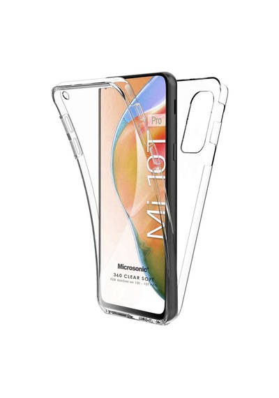 Microsonic Xiaomi Mi 10T Pro Kılıf 6 Tarafı Tam Full Koruma 360 Clear Soft